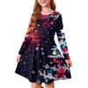 Girls' Princess Dress - Long Sleeve A-Line T-Shirt Dress Christmas Day