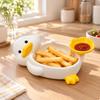 Duck Serving Dish with Sauce Cup Novelty DuckShaped Ceramic Whimsical Chip and Plate