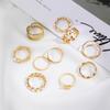 Elegant and Versatile Fashion Metal Butterfly Ring 10-piece Set Simple Ring Popular Female Jewelry