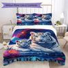 Custom Name Tiger Fantasy Universe Bedding,Quilt Set Quilt Cover Pillowcase Home Birthday Gift(1 * Duvet Cover + 2 * Pillowcase, Without Core)_lx