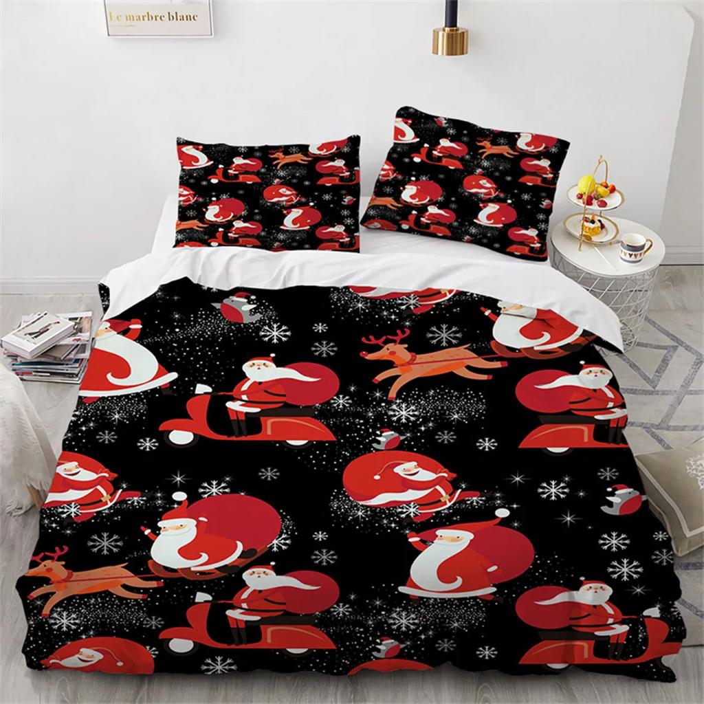 Christmas Cat Duvet Cover Merry Christmas Microfiber Cartoon Animal Santa Claus For Women Children Teen Gift Bedroom Decorations