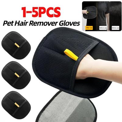 1/2/3/4/5 Stück Tierhaarentfernungshandschuh Tierhaarentfernungshandschuhe Entfilzungshandschuh für Hund Katze Kaninchen mit langem/kurzem/lockigem Haar