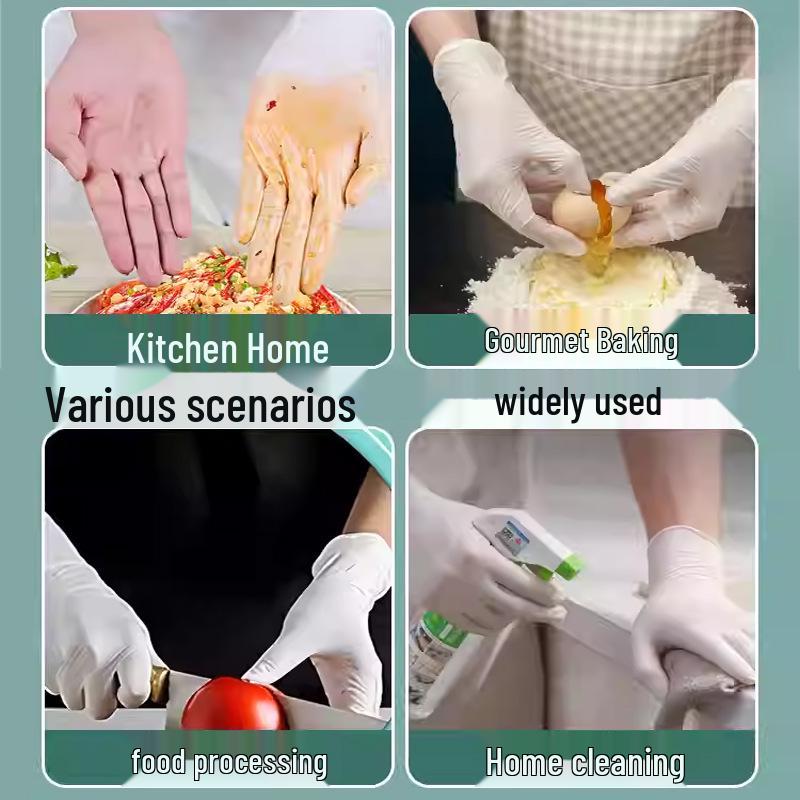 Guanti da Cucina Lunghi in Nitrile Resistenti - Per Alimenti, Impermeabili, Resistenti all'Olio, Senza Lattice per l'Uso Quotidiano