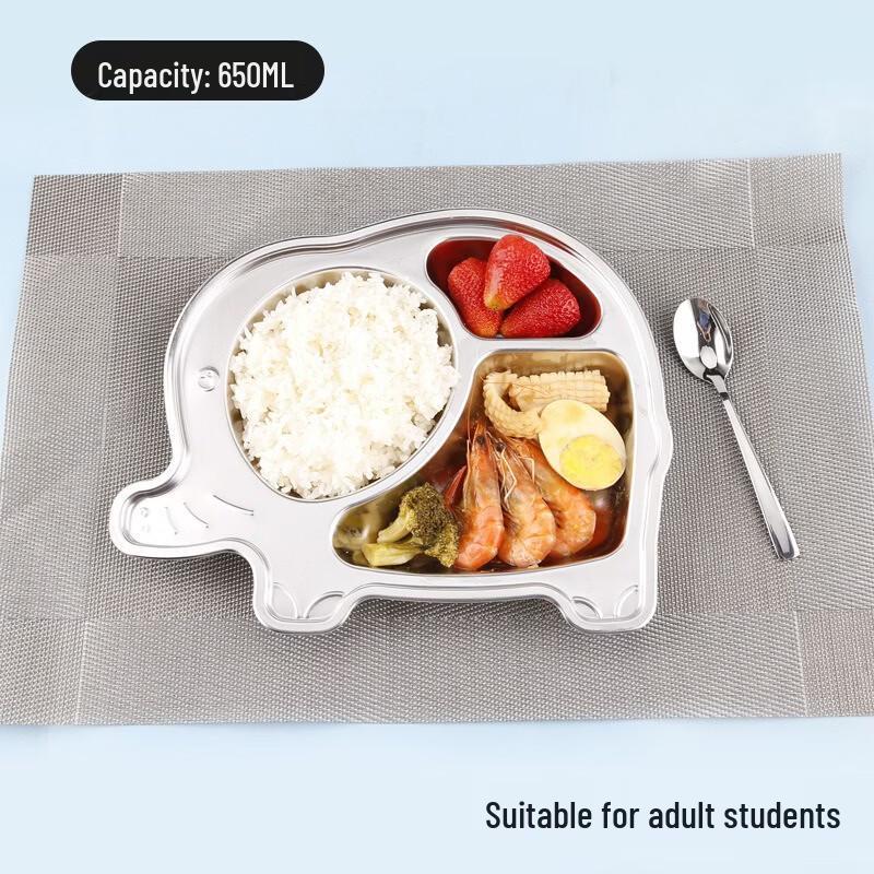 ZISIZ 304 Stainless Steel Divided Meal Plate