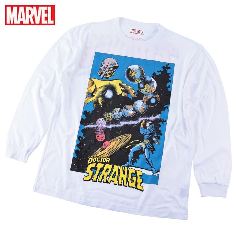 EVERSOUL Marvel Langarm-T-Shirt, Doctor Strange, Captain America, Amerikanischer Comic-Charakter Merchandise, Herren, Weiß, Größe XL [Parallelimport]