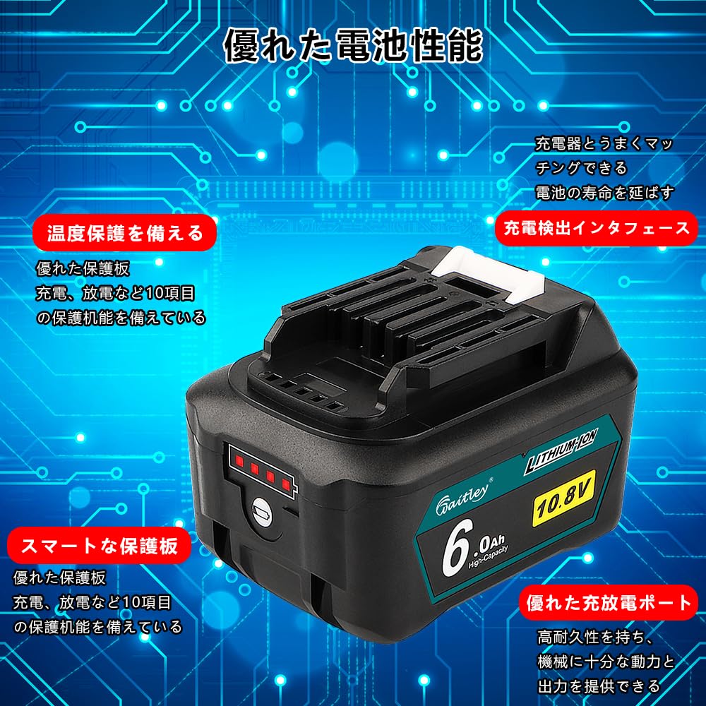 Waitley Makita BL1015 Compatible Set of 2 Compatible with BL1015 BL1050 BL1060 Lithium Ion Battery Compatible Battery Compatible with Makita Vacuum