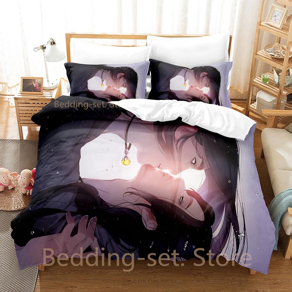 Comforter Guardian Zhen Hun Bedding Set Single Twin Full Queen King Size Bed Set Adult Bedroom Duvet Sets Anime Bed