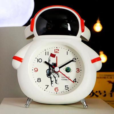 Student Cartoon Metal Alarm Clock Super Ringing Astronaut Children's Watch Strap Night Light Cute Gift Hour Clock