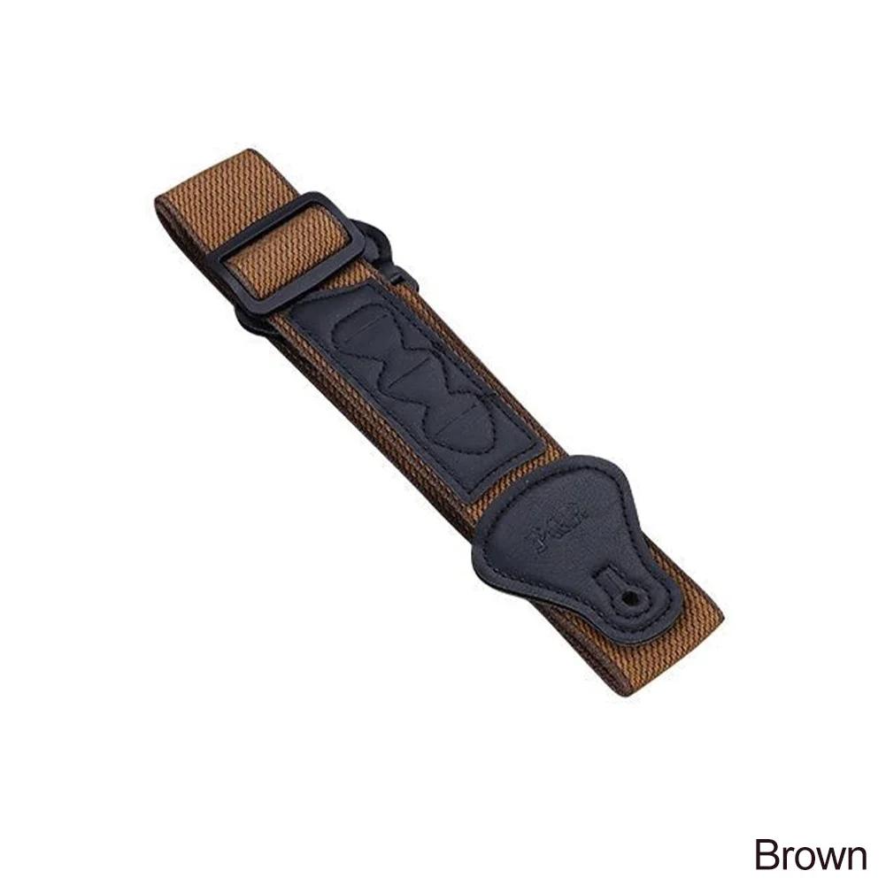 Universal Nylon Guitar Strap Cowhide Head Electric Guitar Acoustic Guitar Universal Adjustable Guitar Strap With Guitar Pick Bag коричневый
