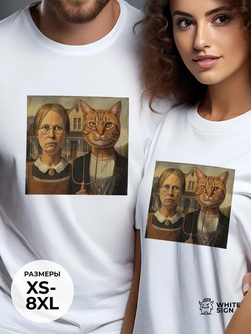 American Cat oversized cotton T-shirt XL