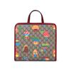 Gucci Torba tote z płótna i skóry z nadrukiem grzybów leśnych Torby tote dla dzieci Hebanowy Bordowy 605614-22BBN-8682