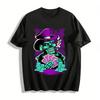 Skeleton Gambler Print Trendy T-shirt Vintage Street Casual Top Pure Cotton T-shirt