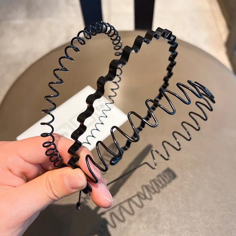 1-3Pcs Invisible Black Iron Metal Headband for Women Men Unisex Long Hair Sport Face Washing Wave Hairbands Hair Accessories New