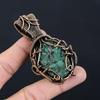 Copper Malachite Gemstone Handmade Jewelry Pure Copper Wire Wrapped Pendant