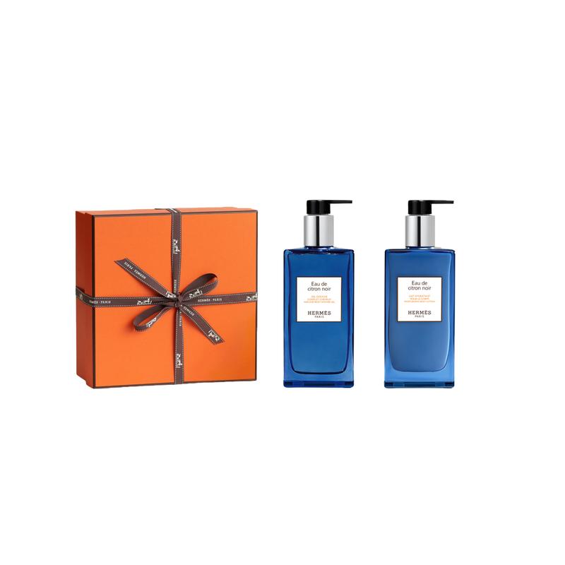 Hermes Orange Green Fountain Care Set Soothes Moisturizes 24263344-Two-piece Set: Black Lemon Shampoo and Shower 200ml + Black Lemon Moisturizer 200ml