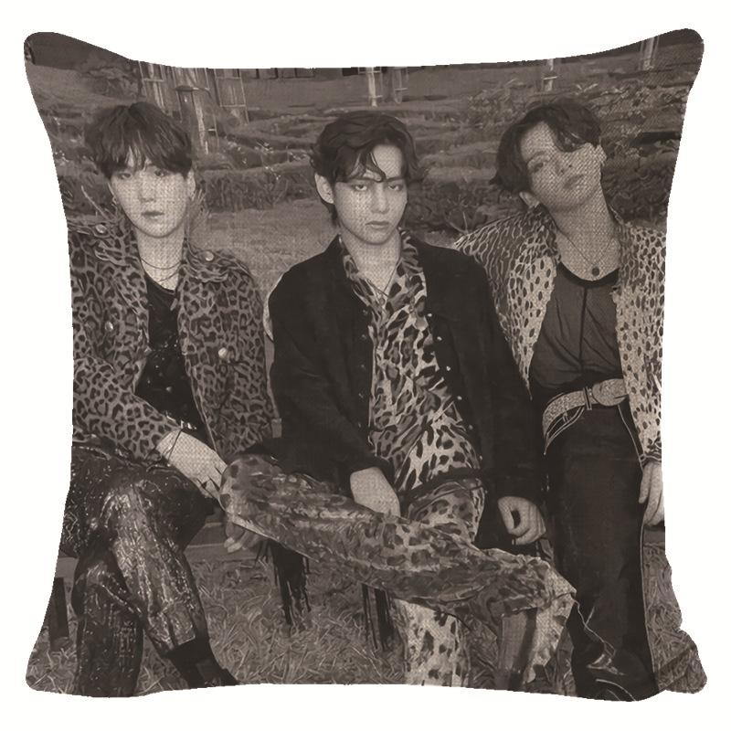 BTS Presente para Fã Capa de Almofada Decorativa para Sofá