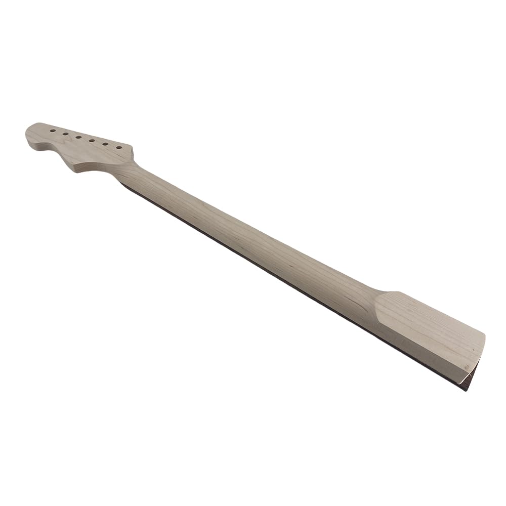Vetimobato Maple Electric Guitar Neck 22 Frets 27 Inch Unfinished Replacement Part Maple Rosewood Fretboard Bolt-On Dot Inlay