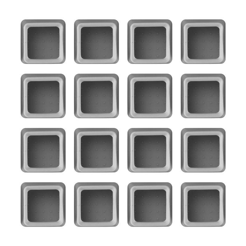

Good-16Pcs Chair Leg Caps Silicone Floor Protector Square Furniture Table Feet Cover Anti-Slip Bottom Chair Pads сірий колір