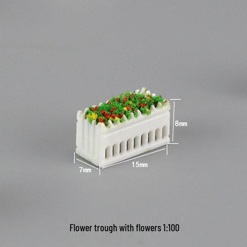 DIY White Flower Box: Handmade Indoor Sand Table Park Model for Scenery Decoration