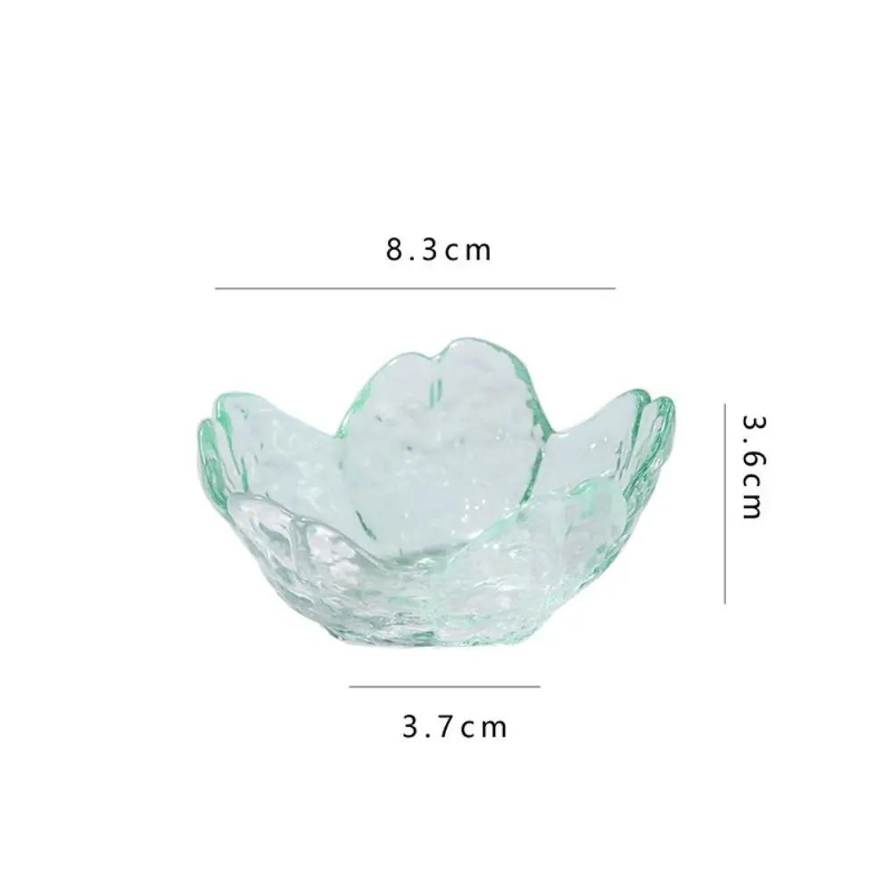 Creative Gold Inlay Glass Sakura Disc Japanese Small Sauce Bowl Nordic Style Flower Candle Holder Wedding Table