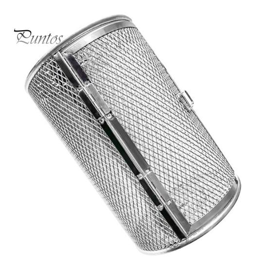 Rotating Grill Cage Stainless Steel 360 Degrees Rotating BBQ Cage Dishwasher Safe Rolling Grill Basket for Chicken Wing Vegetable Fish Even Grilling