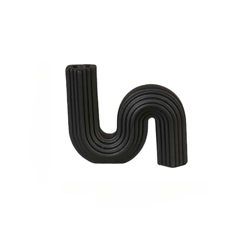 Geometric S-Shaped Ceramic Candle Holder, Creative Striped Ceramic Candle Holder, Modern Minimalist Home Decor Candle Holder 1Pc
