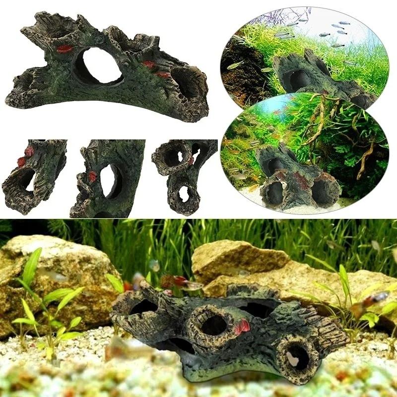 1 ks akvárium krajinářská dekorativní mech stromový dům pryskyřice jeskyně akvárium dekorace dodávka