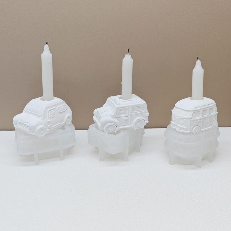 Car Candle Holder Silicone Mold Candlestick Resin Molds DIY Casting Mould for Candle Stand Base Table Home Decorations