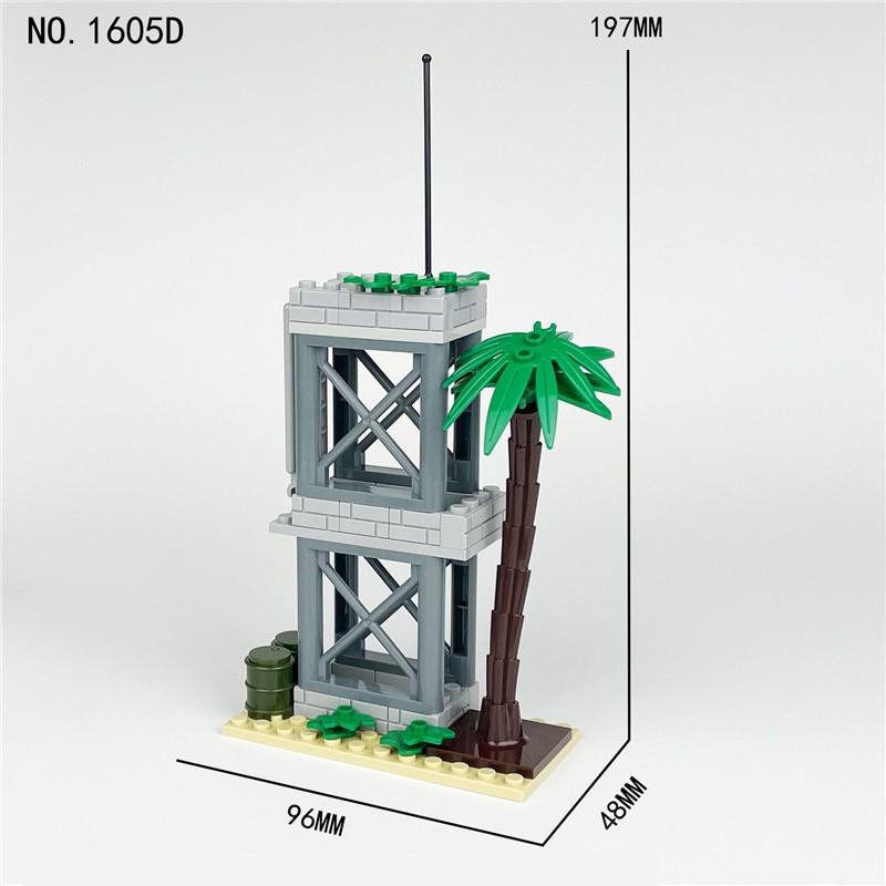 Non-Toxic Moc City Military Guard Tower Building Blocks Field Command Post Bricks Toys For Children Christmas Birthday Gifts