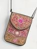 Bohemian Theme Pu Handbag With Magnetic Flap And Floral Accents For Daily Outings