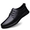 Autumn New Men’s Breathable Leather Loafers - Soft Sole Cowhide Casual Shoes for Middle-Aged Men