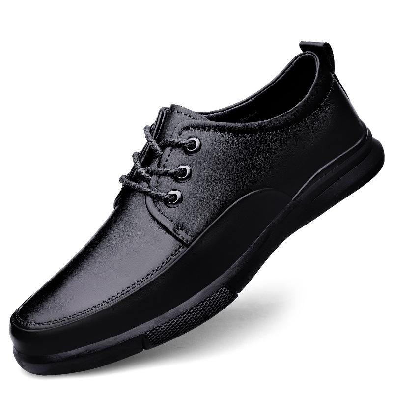 Autumn New Men’s Breathable Leather Loafers - Soft Sole Cowhide Casual Shoes for Middle-Aged Men