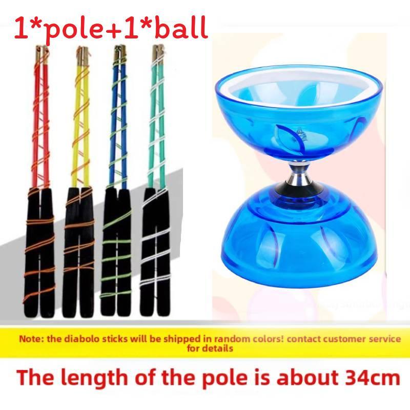 Traditional Plastic Diabolo With Triple Bearing For Kids And Seniors Educational Toy Set
