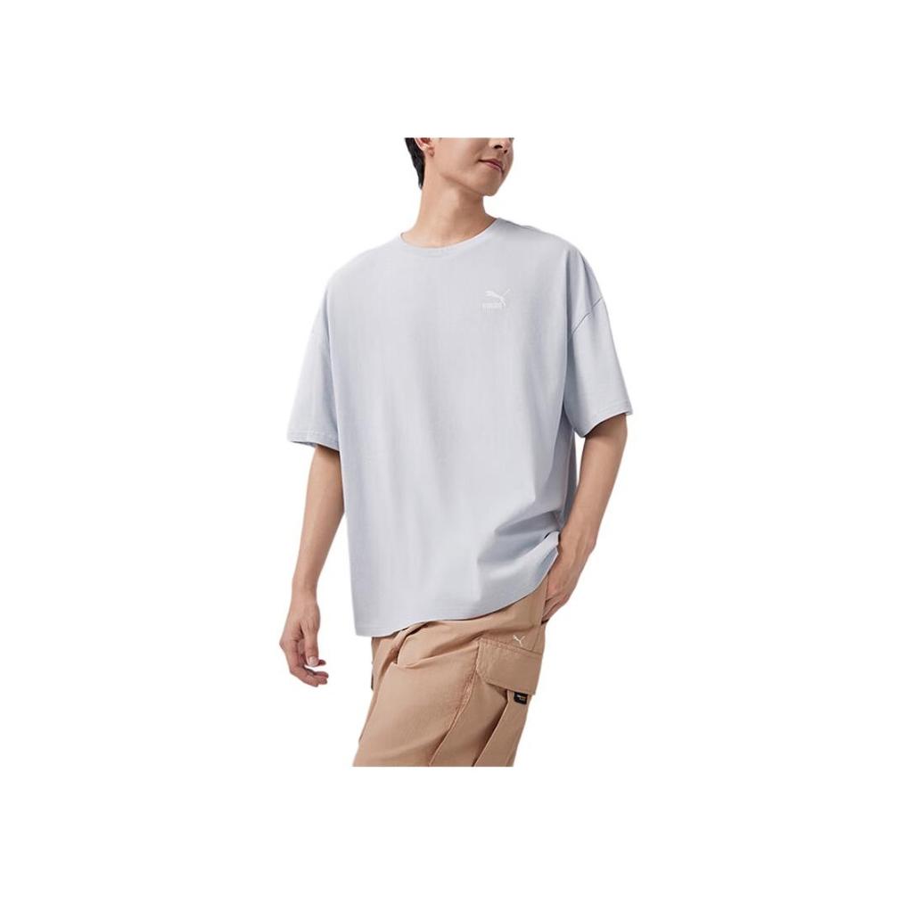 New PUMA T Shirt Unisex Platinum Gray 621981-80