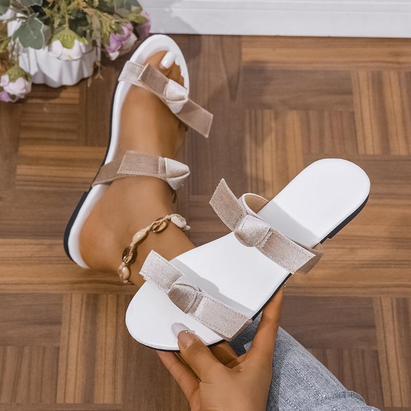 Women’s Bow Flat Slide Sandals Comfortable Summer Shoes