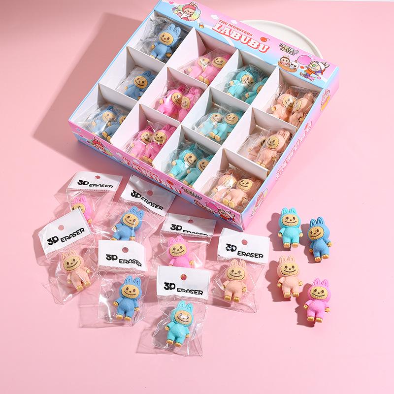3D Cartoon Labubu Eraser - Cute Stationery for Kids and Students