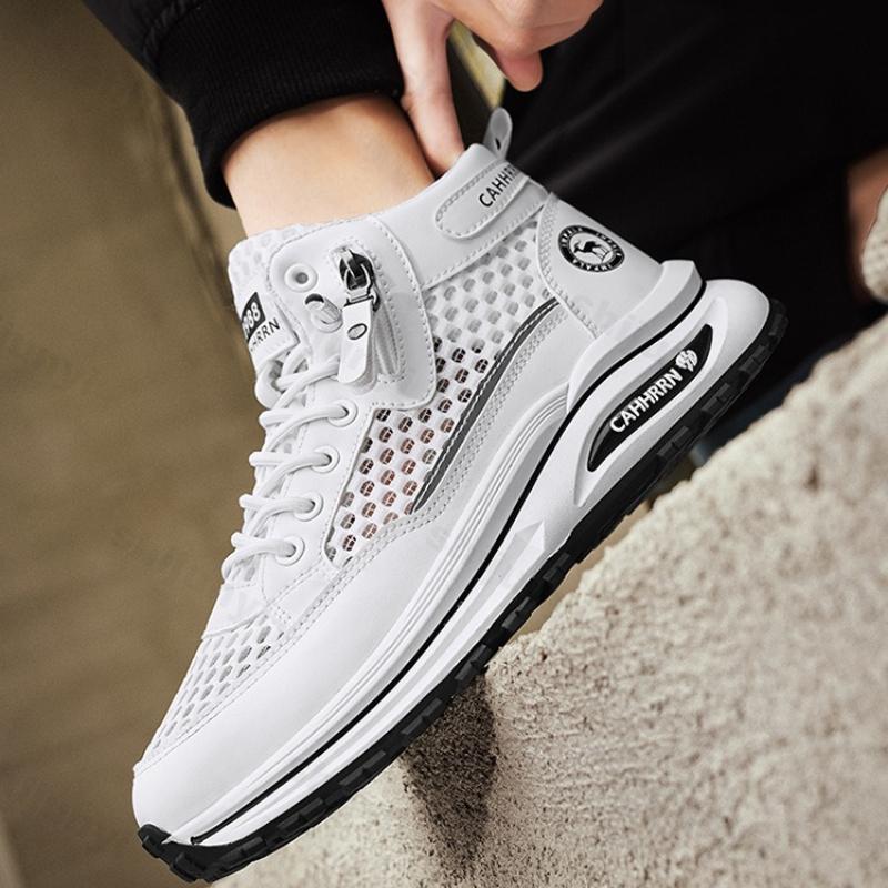 Fashion Men's Shoes 2025 Summer Lightweight Breathable Mesh Casual Sports Shoes High Top Hollow Out Comfortable Fashion Trend Sneakers