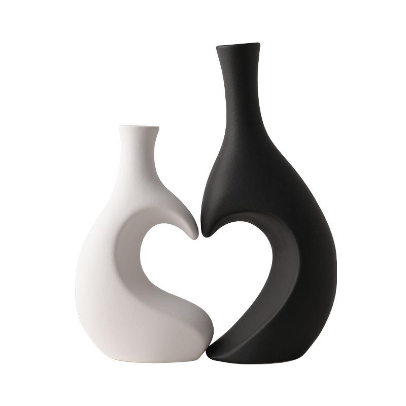 אגרטל פרחים לא סדיר רטרו יצירתי חיקוי קרמיקה פלסטיק אגרטל פרחים קישוט למשרד בסלון