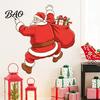 Self Adhesive Wall Mural Christmas Sticker, Self?Adhesive Climbing Santa Claus Decals, Funny Seasonal Home Decoration Holiday Decor for Living Room