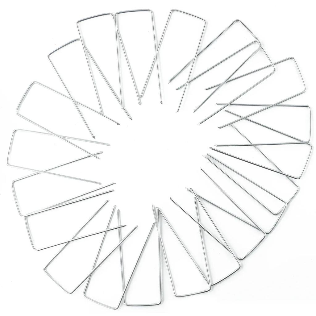 New Set Anchor Pins Galvanized Steel Nail Lawn Pins U Shaped For Garden Greening 50pcs/set Accessories Camping