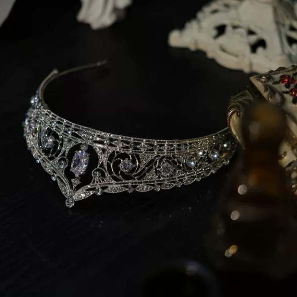 Elegant Crown Hair Accessory Antique Bronze Princess Rhinestone Tiara  Birthday Head Jewelry