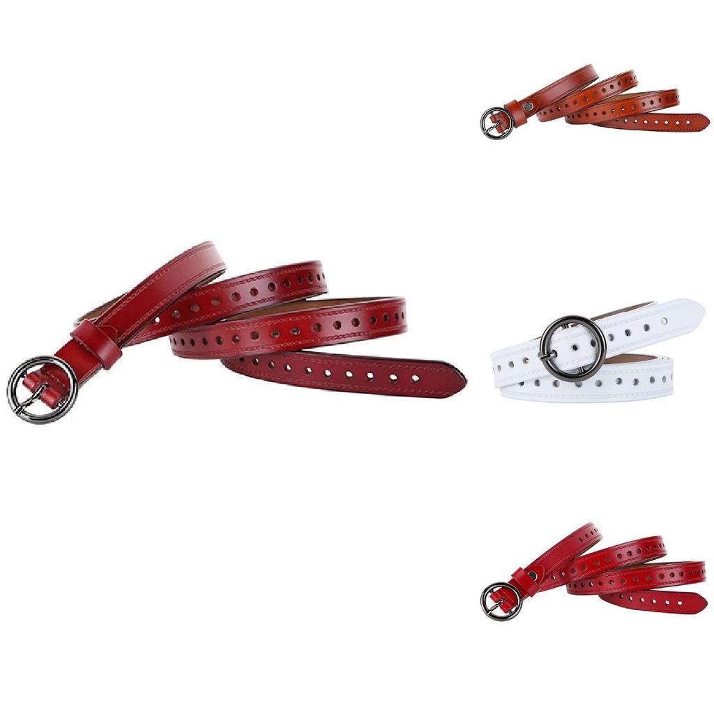 Vintage Style Leather Belt For Women With Alloy Pin Buckle And Pure Color Design