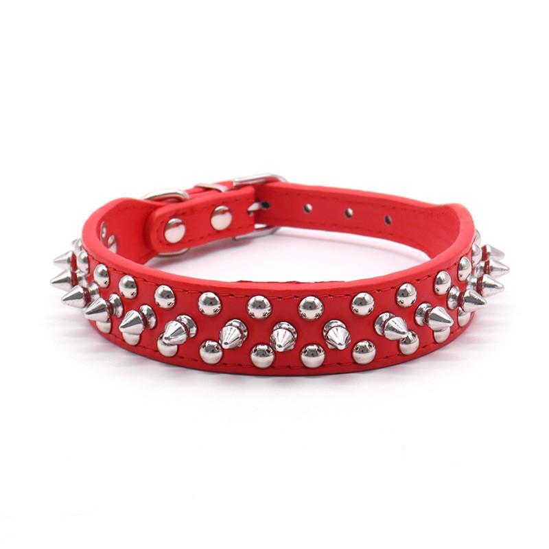 PU Dog Collar Spiked Anti-bite Anti-escape Tactical Pet Necklace Small Medium Large Dogs