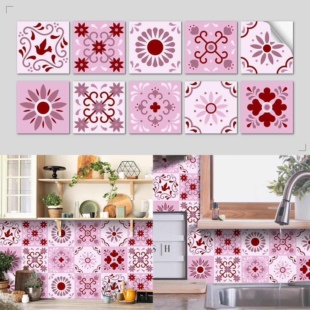 Nordic Tile Art Wall Sticker Kitchen Bathroom Waterproof And Oil-Proof Wallpaper Self-Adhesive Crystal Film Tile Sticker