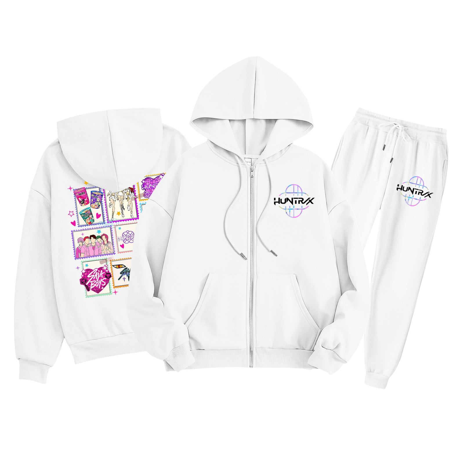 

Children s Fashion Long Sleeve Zipper Hooded Sweatshirt Sweatpants Solid Color Pocket Sweatshirt Set 160