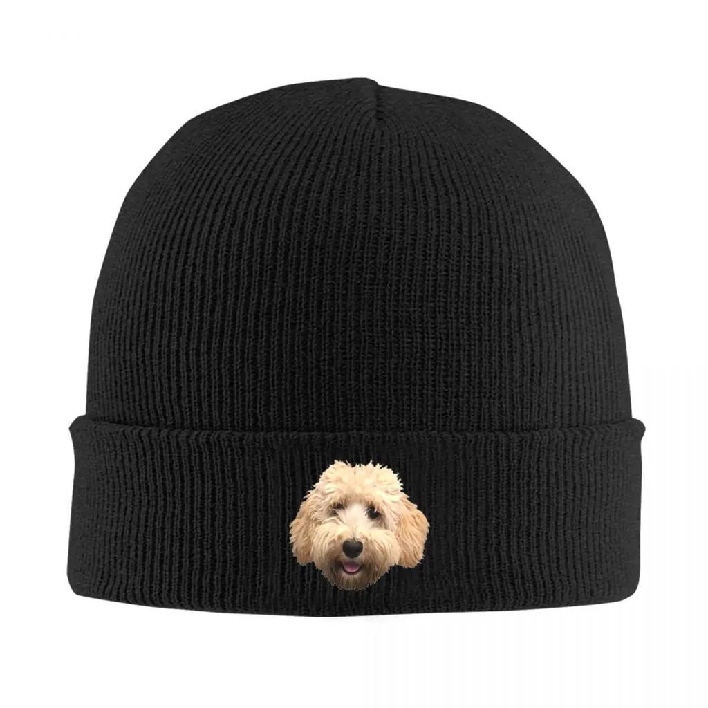 Rosie The Goldendoodle Grey Warm Knitted Cap Winter Knit Bonnet Hat Skullies Beanies Hip Hop Caps for Unisex