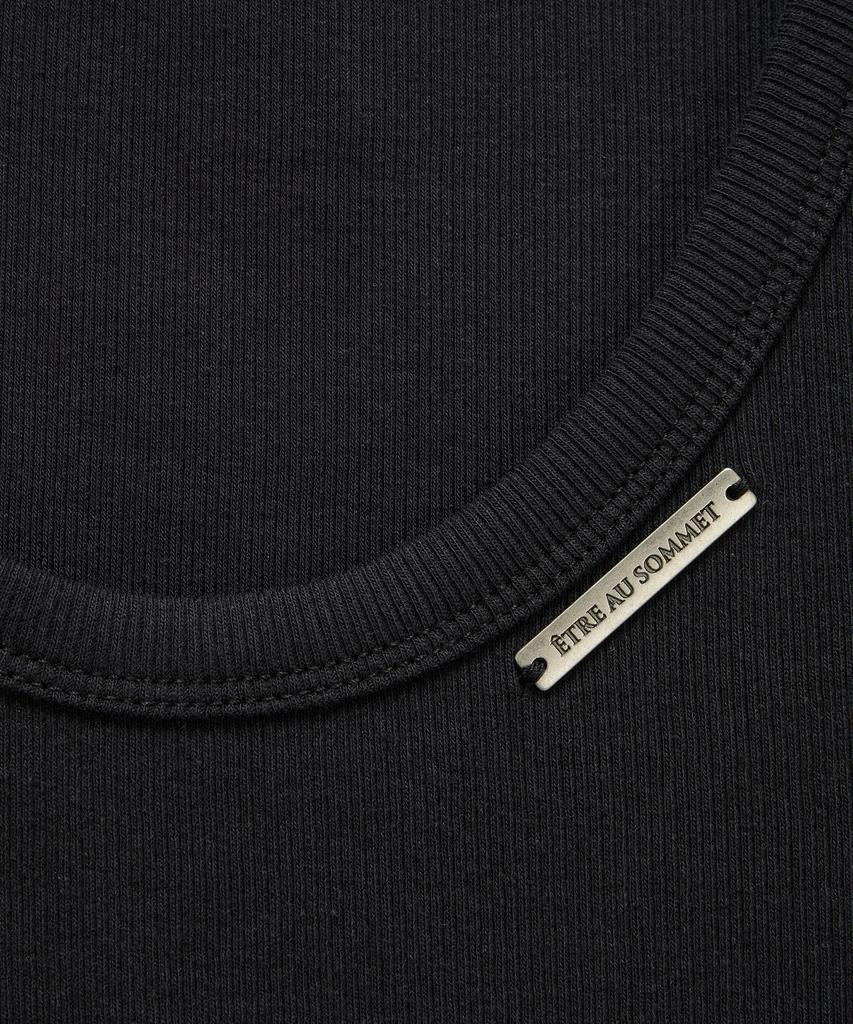 ETRE AU SOMMET Unbal Panel Open Zipper Point Sleeve (Black)