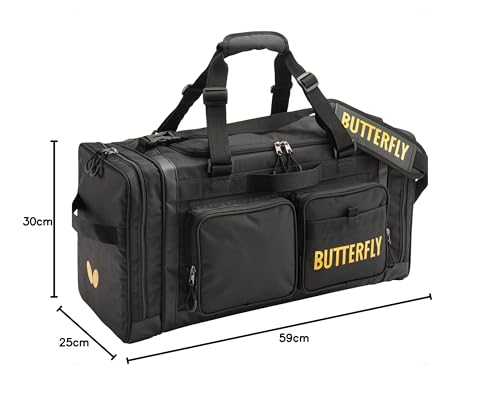 Butterfly Raffiness Tour Table Tennis Bag 63320 070: Gold, One Size Fits All