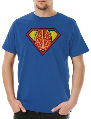 Superhirn Herren T-Shirt Lehrer Gehirn Superhirn Geek Nerd Mathe Mathe