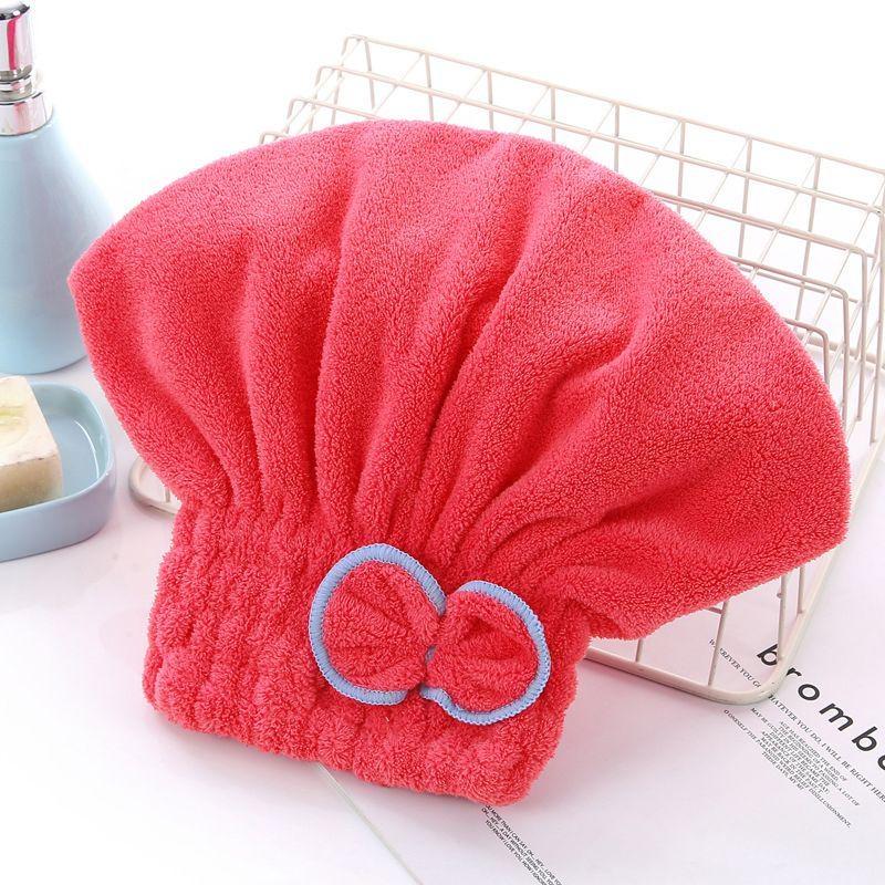 

2026 Quick Drying Hair Cap Women Bowtie Bathing Hat Microfiber Towel Superfiber Shower Cap For Spa Bathroom Accessories Shower Cap красный
